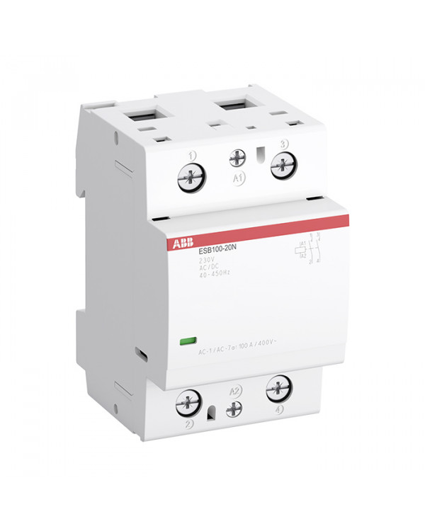 Контактор АВВ ESB100-20N-06 модульный (100А АС-1, 2НО), катушка 230В AC DC, 1SAE361111R0620