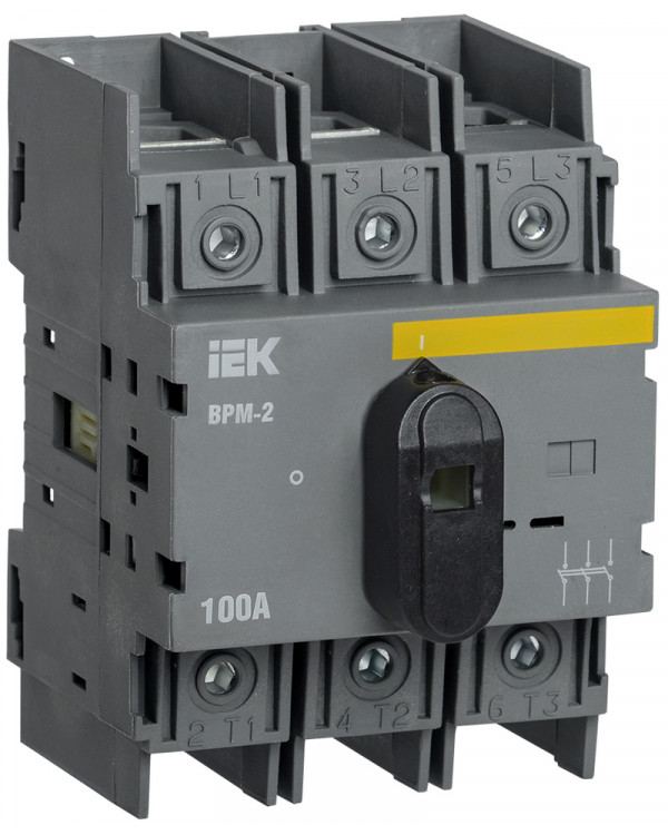 Выключатель-разъединитель модульный ВРМ-2 3P 100А IEK, MVR20-3-100