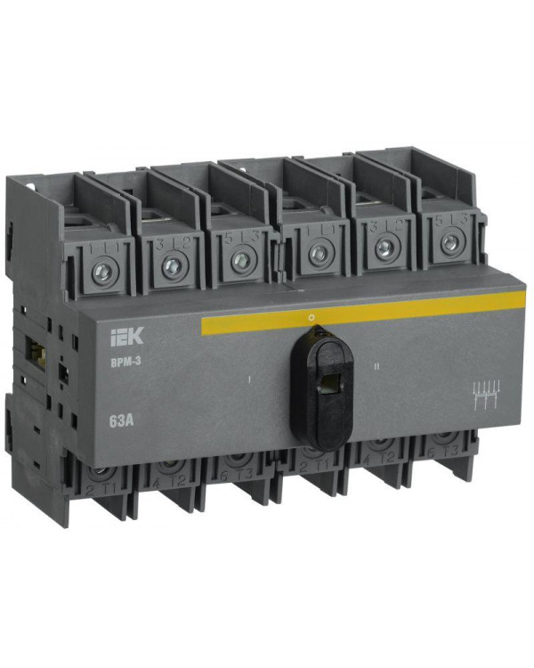 Выключатель-разъединитель модульный ВРМ-3 3P 63А IEK, MVR30-3-063