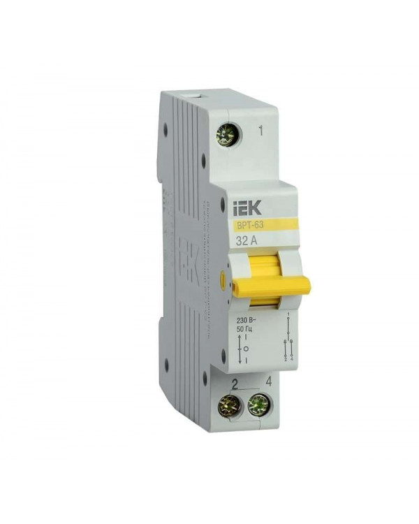 Выключатель-разъединитель трехпозиционный ВРТ-63 1P 32А IEK, MPR10-1-032
