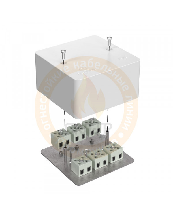 Коробка огнестойкая для кабель-канала 40-0460-FR6.0-4-П Е15-Е120 с термопредохранителем 85х85х45 Промрукав