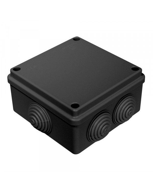 Коробка распределительная 40-0300-9005 для о/п безгалогенная (HF) черная 100х100х50 (60шт/кор) Промрукав