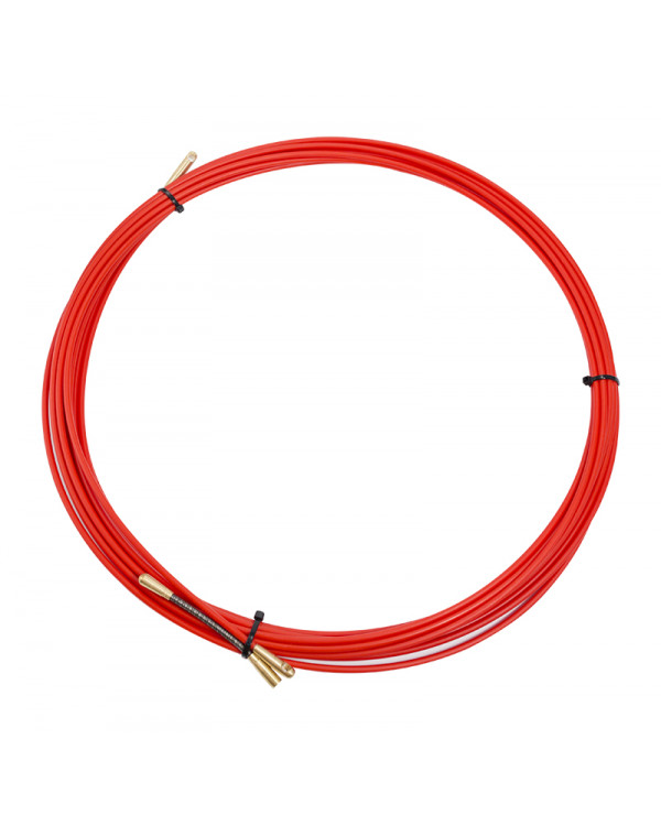 Протяжка кабельная (мини УЗК в бухте), стеклопруток, d=3,5 мм, 7 м красная, 47-1007