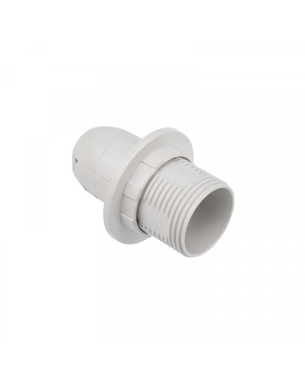 Патрон пластиковый термостойкий с кольцом Е14 белый c этикеткой REXANT, 11-8823