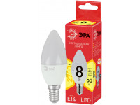 ECO LED B35-8W-827-E14 ЭРА (диод, свеча, 8Вт, тепл, E14) (10/100/3500)