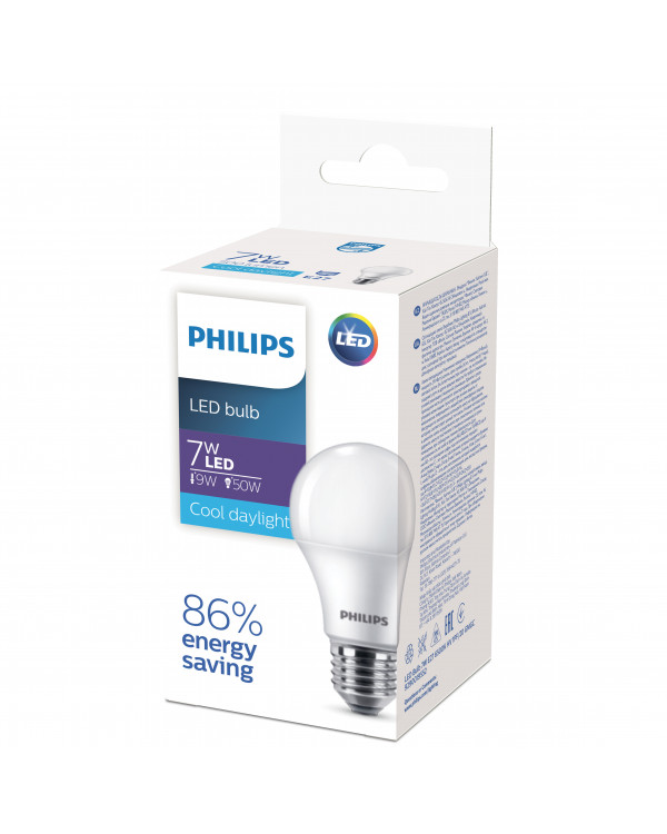 639679 Philips EcoHome LED Bulb 7W E27 6500K A60 (20/2000), 929001955207