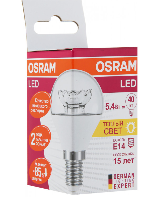 Osram LED P40 5,4W 830 230V CL E14 (х5) (5/10/2000), 4052899971622