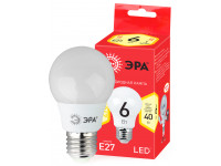 ECO LED A55-6W-827-E27 ЭРА (диод, груша, 6Вт, тепл, E27) (10/100/2000)