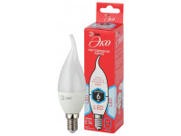 ECO LED BXS-6W-840-E14 ЭРА (диод, свеча на ветру, 6Вт, нейтр, E14) (10/100/2800)