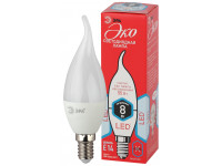 ECO LED BXS-8W-840-E14 ЭРА (диод, свеча на ветру, 8Вт, нейтр, E14) (10/100/2800)