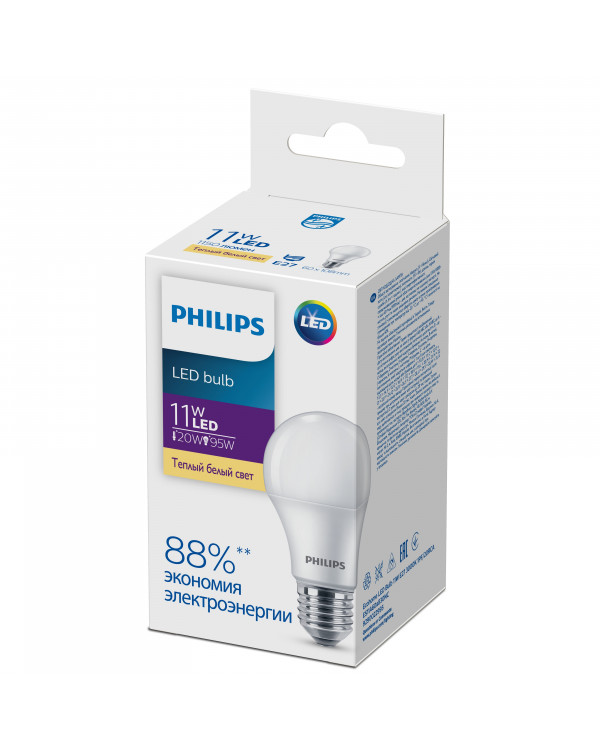Philips Ecohome LED Bulb 11W E27 3000K (20/1440), 929002299567