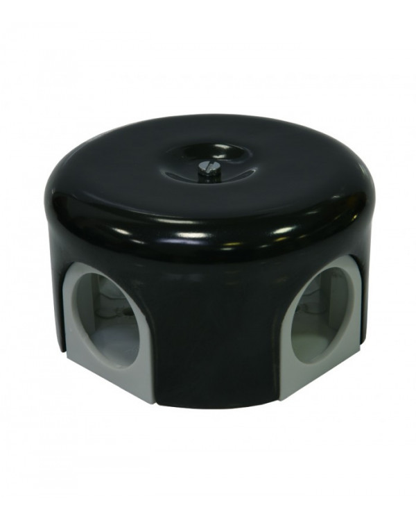 Ретро распределительная коробка черная D-78mm, Lindas, 33015