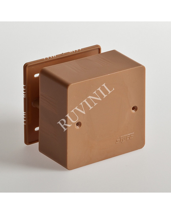 Коробка распределительная ОП 79х79х32мм IP40 дуб (темн. основа) Ruvinil 65004-08М