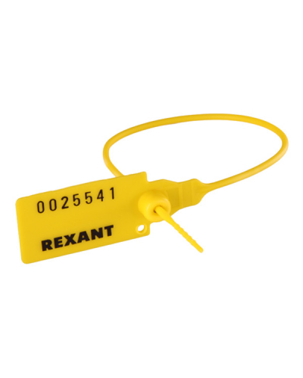 Пломба пластиковая номерная 220 мм желтая REXANT, 07-6112