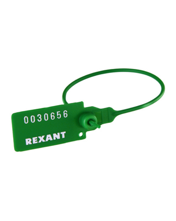 Пломба пластиковая номерная 220 мм зеленая REXANT, 07-6113
