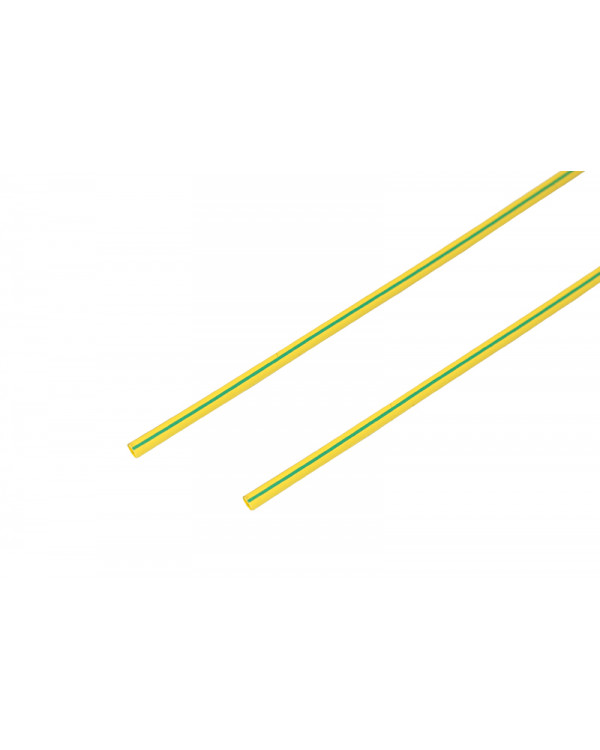 Термоусаживаемая трубка REXANT 1,5/0,75 мм, желто-зеленая, упаковка 50 шт. по 1 м, 20-1507