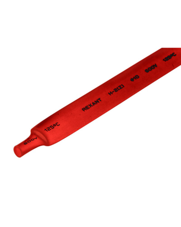Термоусаживаемая трубка REXANT 10,0/5,0 мм, красная, упаковка 50 шт. по 1 м, 21-0004