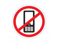 Наклейка запрещающий знак "Использование мобильных телефонов запрещенно" 150*150 мм REXANT