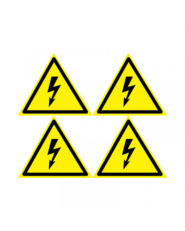 Наклейка знак электробезопасности «Опасность поражения электротоком» 130х130х130 мм REXANT 5шт., 56-0006-3