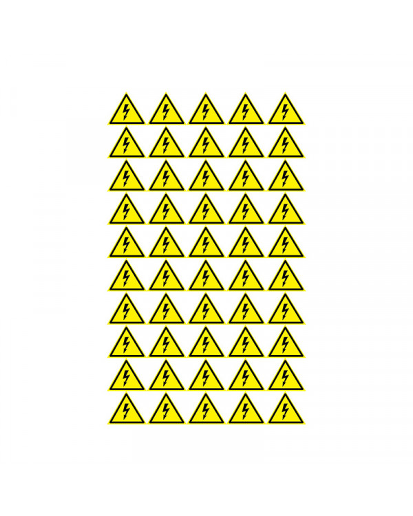 Наклейка знак электробезопасности «Опасность поражения электротоком» 25х25х25 мм REXANT 100 шт., 56-0006-1