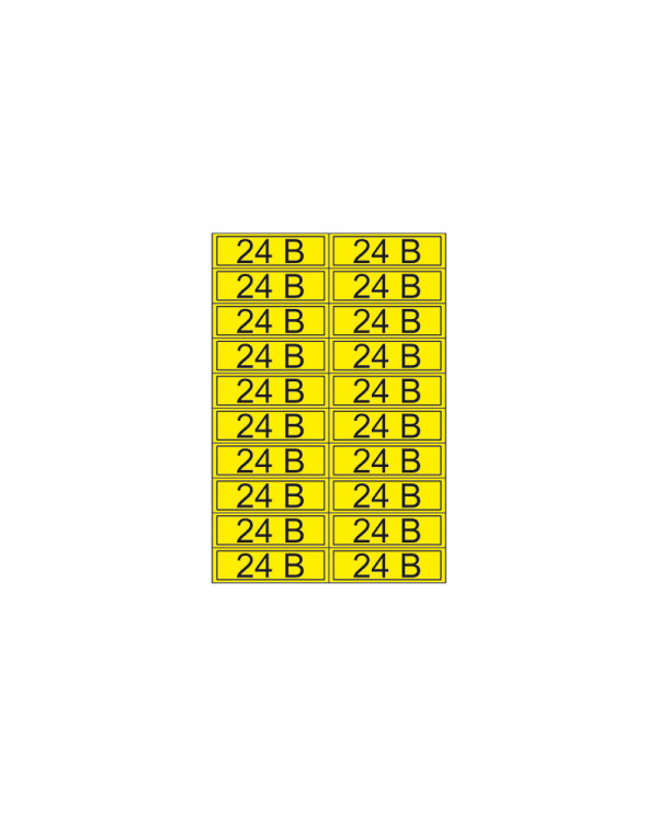 Наклейка знак электробезопасности «24 В» 15х50 мм REXANT (20 шт на листе), 55-0002