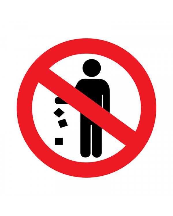 Наклейка запрещающий знак «Не мусорить» d-150 мм REXANT, 56-0013