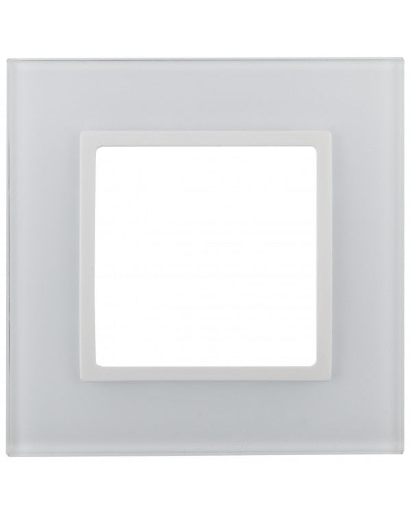 14-5101-01 ЭРА Рамка на 1 пост, стекло, Эра Elegance, белый+бел (10/50/1800), 14-5101-01