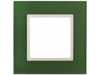 14-5101-27 ЭРА Рамка на 1 пост, стекло, Эра Elegance, зелёный+сл.кость (10/50/1800)