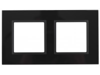 14-5102-05 ЭРА Рамка на 2 поста, стекло, Эра Elegance, чёрный+антр (5/50/1200)