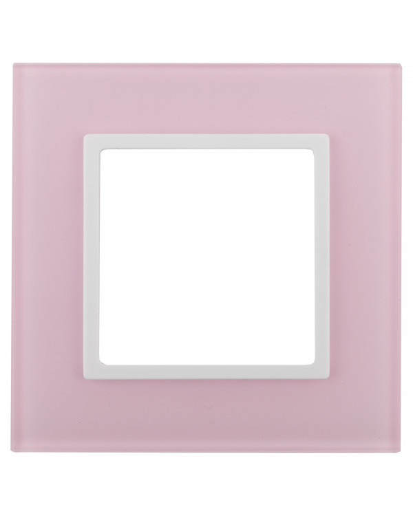 14-5101-30 ЭРА Рамка на 1 пост, стекло, Эра Elegance, розовый+бел (10/50/1800), 14-5101-30