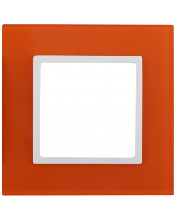 14-5101-22 ЭРА Рамка на 1 пост, стекло, Эра Elegance, оранжевый+бел (10/50/1500), 14-5101-22