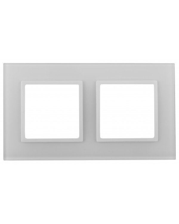 14-5102-01 ЭРА Рамка на 2 поста, стекло, Эра Elegance, белый+бел (5/50/1200), 14-5102-01