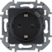 Комбинированная розетка 2К+З с зарядным устройством USB тип С Legrand Inspiria для скрытого монтажа, цвет "Антрацит". Максимальный ток розетки 16АХ, напряжение розетки ~250В, напряжение зарядного устройства =5В, максимальный зарядный ток 1500 мА