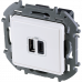 Зарядное устройство Legrand Inspiria для скрытого монтажа , тип А-тип С, цвет "Белый". Напряжение ~240В/=5В, максимальный зарядный ток 3000 мА, 673760