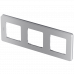 Рамка декоративная универсальная Legrand Inspiria, 3 поста, для горизонтальной или вертикальной установки, цвет "Алюминий", 673952