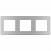 Рамка декоративная универсальная Legrand Inspiria, 3 поста, для горизонтальной или вертикальной установки, цвет "Алюминий", 673952