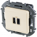 Зарядное устройство Legrand Inspiria для скрытого монтажа , тип А-тип С, цвет "Слоновая кость". Напряжение ~240В/=5В, максимальный зарядный ток 3000 мА, 673761