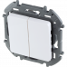 Выключатель двухклавишный Legrand Inspiria для скрытого монтажа, цвет "Белый", номинальный ток 10 А, напряжение ~250В., 673620