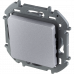 Переключатель кнопочный одноклавишный Legrand Inspiria для скрытого монтажа, цвет "Алюминий", номинальный ток 6 А, напряжение ~250В, 673692
