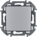 Переключатель кнопочный одноклавишный Legrand Inspiria для скрытого монтажа, цвет "Алюминий", номинальный ток 6 А, напряжение ~250В, 673692
