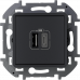 Зарядное устройство Legrand Inspiria для скрытого монтажа , тип А-тип С, цвет "Антрацит". Напряжение ~240В/=5В, максимальный зарядный ток 3000 мА, 673763