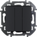 Выключатель трехклавишный Legrand Inspiria для скрытого монтажа, цвет "Антрацит", увеличенный номинальный ток 20 А, напряжение ~250В., 673643