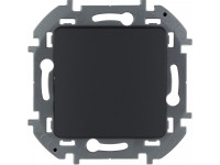 Переключатель кнопочный одноклавишный Legrand Inspiria для скрытого монтажа, цвет "Антрацит", номинальный ток 6 А, напряжение ~250В