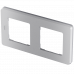 Рамка декоративная универсальная Legrand Inspiria, 2 поста, для горизонтальной или вертикальной установки, цвет "Алюминий", 673942