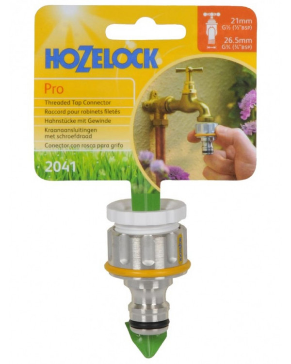 2041 HoZelock Коннектор HoZelock 2041 для крана вне помещений Pro (12,5 мм и 19 мм) (10/3200)