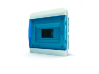 Щит встраиваемый 8 мод. IP41, прозрачная синяя дверца BVS 40-08-1