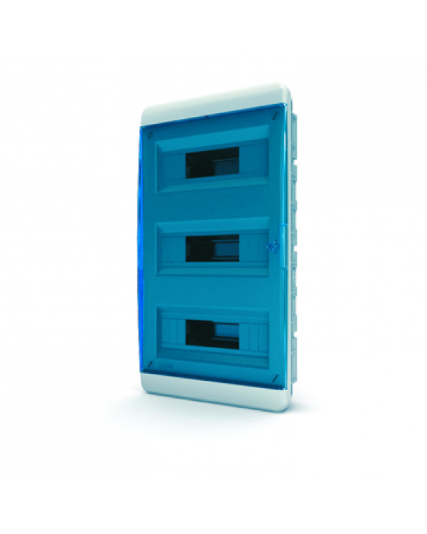 Щит встраиваемый 36 мод. IP41, прозрачная синяя дверца BVS 40-36-1, 01-02-064