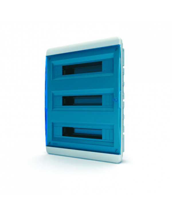 Щит встраиваемый 54 мод. IP41, прозрачная синяя дверца BVS 40-54-1, 01-02-084
