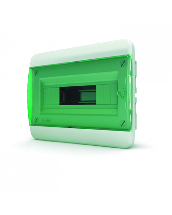 Щит встраиваемый 12 мод. IP41, прозрачная зеленая дверца BVZ 40-12-1, 01-02-022