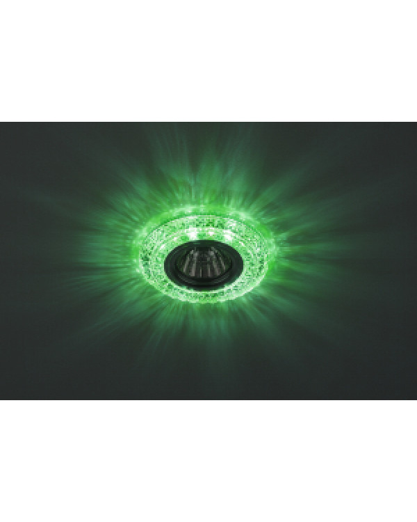 DK LD3 SL/WH+GR Светильник ЭРА декор cо светодиодной подсветкой( белый+зеленый), прозрачный (50/1400, DK LD3 SL/WH+GR